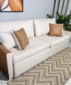 Sofá Retrátil Reclinável e Sofá Cama Rio 2.20m Linho Bege - Sem Caixa