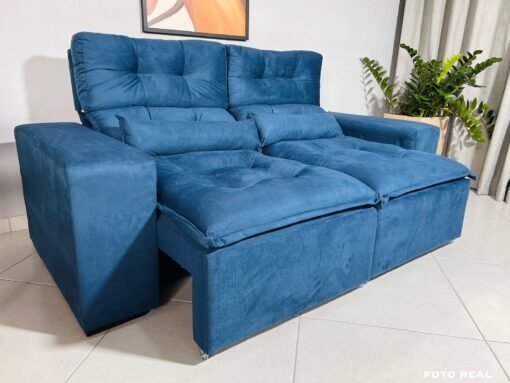 Sofá Retrátil e Reclinável Toronto 1.80m Azul – Sem Caixa - Imagem 8