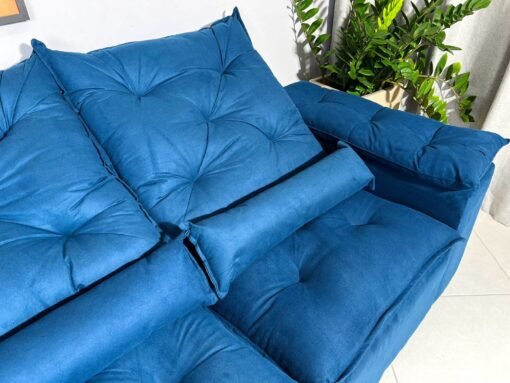Sofá Retrátil e Reclinável Athenas 2.75m Azul – Sem Caixa - Imagem 7
