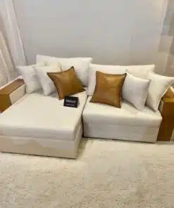 Sofá Cama e Retrátil Reclinável Maiori 2,32m Linho Marfim - Sem Caixa