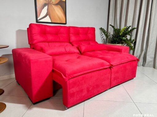 Sofá Retrátil e Reclinável Toronto 1.80m Vermelho – Sem Caixa - Imagem 3