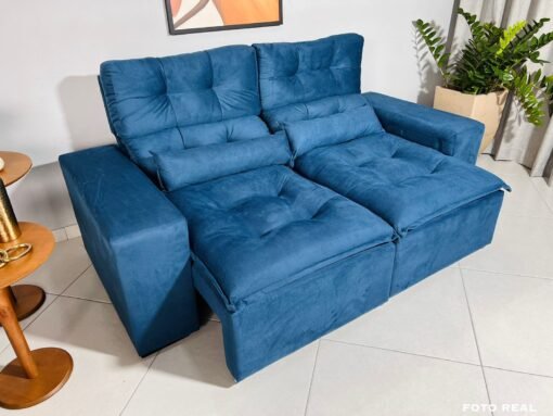 Sofá Retrátil e Reclinável Toronto 1.80m Azul – Sem Caixa - Imagem 5