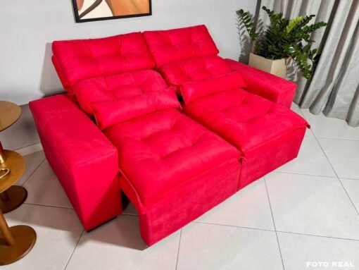 Sofá Retrátil e Reclinável Toronto 1.80m Vermelho – Sem Caixa - Imagem 2
