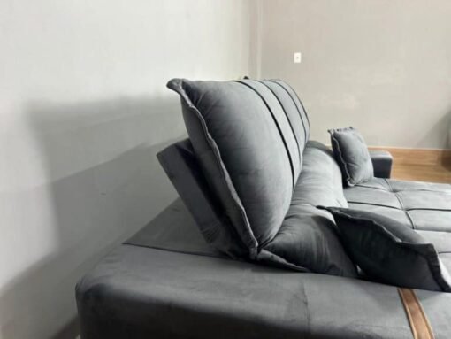 Sofá Retrátil Reclinável Oásis 1.80m – Cinza Veludão - Imagem 6