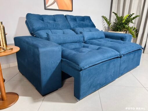 Sofá Retrátil e Reclinável Toronto 1.80m Azul – Sem Caixa - Imagem 7