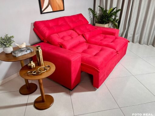 Sofá Retrátil e Reclinável Toronto 1.80m Vermelho – Sem Caixa