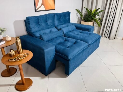Sofá Retrátil e Reclinável Toronto 1.80m Azul – Sem Caixa - Imagem 4