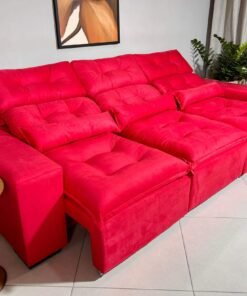 Sofá Retrátil e Reclinável Toronto 2.75m Vermelho – Sem Caixa