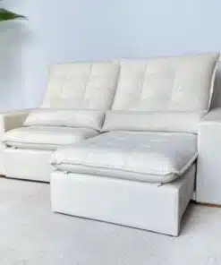 Sofá Retrátil e Reclinável Malu 2,90m Bege - Molas Ensacadas