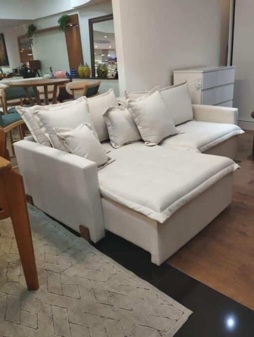 Sofá Cama e Retrátil e Reclinável Zoe 1.80m Linho Bege - Sem Caixa