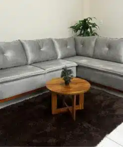 Sofá de Canto 2 x 3 Lugares Malibu – Capuccino Veludo