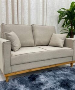 Sofá 2 lugares Slim 1.40m – Bege Linho