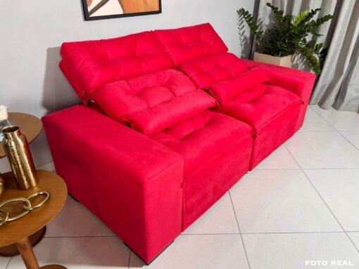 Sofá Retrátil e Reclinável Toronto 1.80m Vermelho – Sem Caixa - Imagem 6