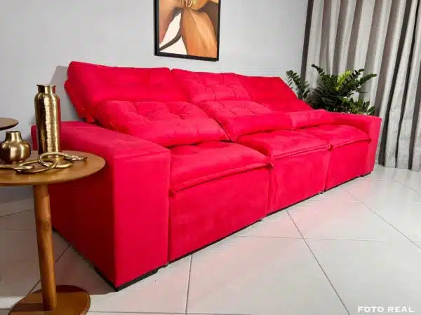 Sofá Retrátil e Reclinável Toronto 2.75m Vermelho – Sem Caixa - Image 6
