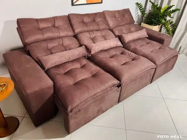 Sofá Retrátil e Reclinável Toronto 2.75m Marrom – Sem Caixa - Image 3