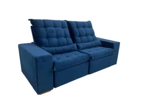 Sofá Retrátil Reclinável Small 2.00m – Azul Veludão - Imagem 4
