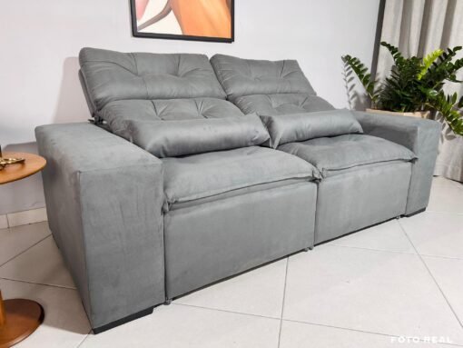Sofá Retrátil e Reclinável Toronto 1.80m Cinza – Sem Caixa - Imagem 3