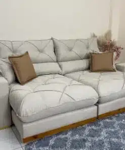 Sofá Retrátil e Reclinável Gran Bello 2,00m Bege Linho - D33 e Molas Ensacadas