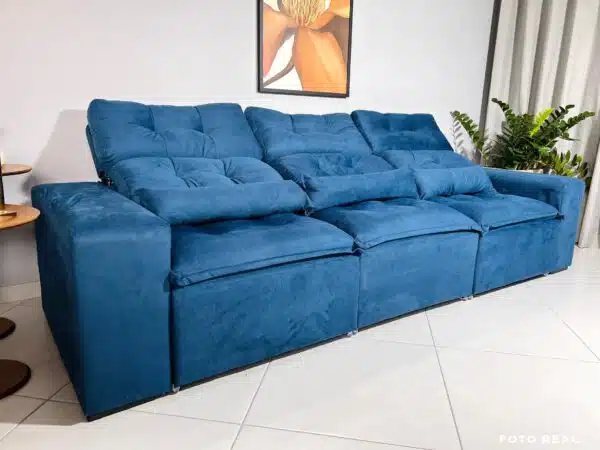 Sofá Retrátil e Reclinável Toronto 2.75m Azul – Sem Caixa - Image 6