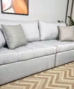 Sofá Retrátil Reclinável e Sofá Cama Rio 2.20m Linho Cinza – Sem Caixa