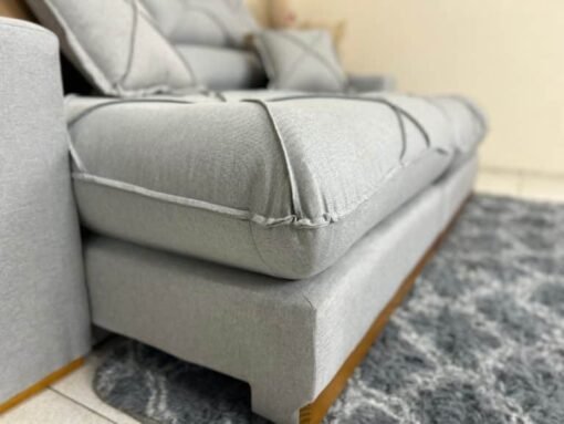 Sofá Retrátil e Reclinável Gran Bello 2.50m Linho Cinza – Molas Ensacadas - Imagem 5
