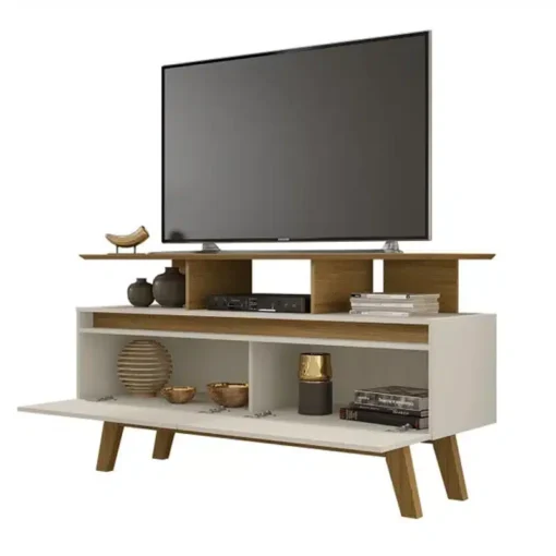 Rack Bancada Rubi Cinamomo/Off TV até 50 Polegadas Larg. 1.20m - Bechara - Imagem 2