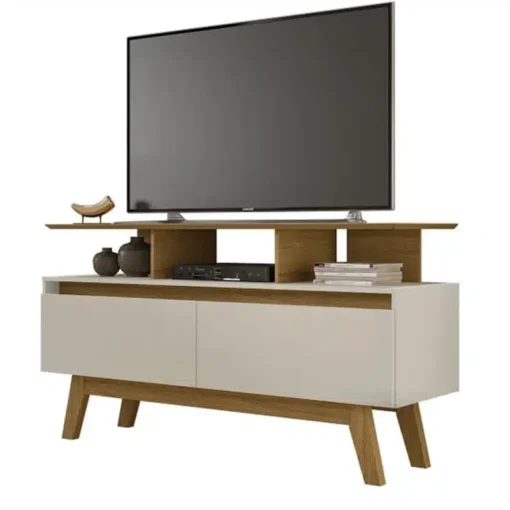 Rack Bancada Rubi Cinamomo/Off TV até 50 Polegadas Larg. 1.20m - Bechara - Imagem 4