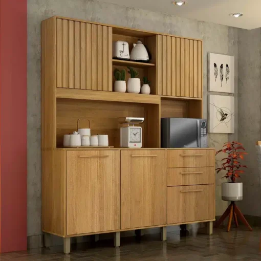 Armário Cozinha Diamante 5 Portas 2 Gavetas Larg. 1.63m Cinamomo - Valdemoveis