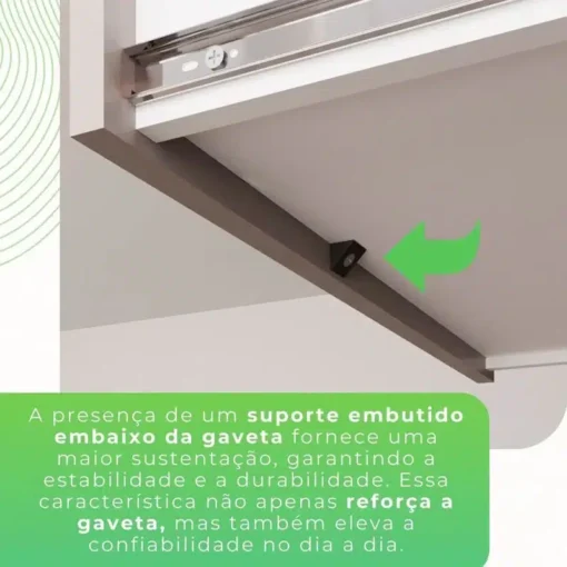 Armário Cozinha New Topázio Cinamomo/Preto 6 Portas 2 Gavetas Larg. 1.65m - Sallêto - Imagem 6