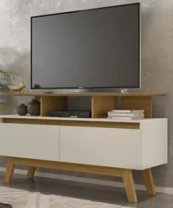Rack Bancada Rubi Cinamomo/Off TV até 50 Polegadas Larg. 1.20m - Bechara