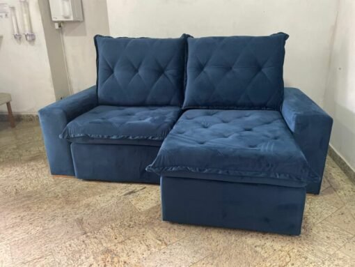 Sofá Retrátil e Reclinável Califórnia 2,50m Azul - Imagem 2