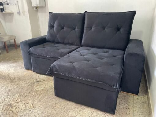 Sofá Retrátil e Reclinável Califórnia 2,50m Preto - Imagem 3