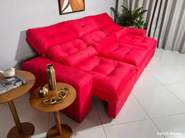 Sofá Retrátil e Reclinável Toronto 2.75m Vermelho – Sem Caixa - Image 2