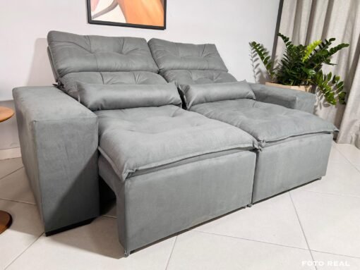 Sofá Retrátil e Reclinável Toronto 1.80m Cinza – Sem Caixa - Imagem 4