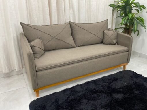 Sofá 2 lugares Lisboa Living 1.80m – Marrom Linho - Imagem 4