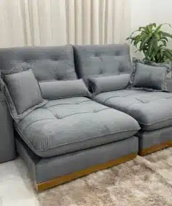 Sofá Retrátil e Reclinável Toronto Premium 2.10m – Cinza Veludo