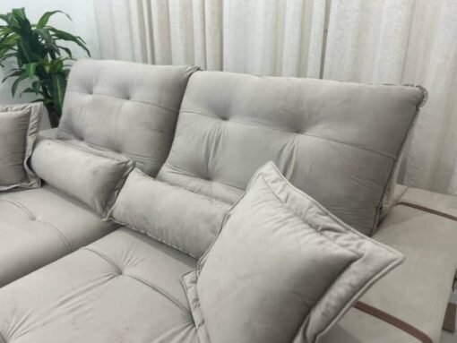 Sofá Retrátil e Reclinável Toronto Premium 2.10m – Capuccino Veludo - Imagem 5