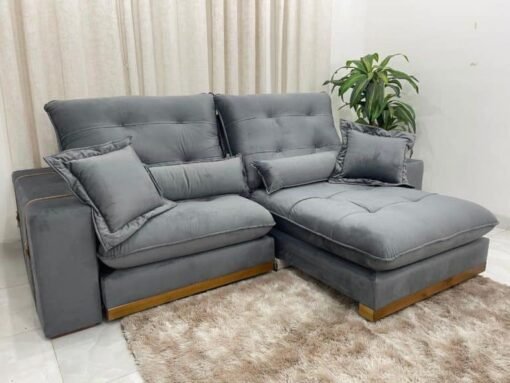Sofá Retrátil e Reclinável Toronto Premium 2.10m – Cinza Veludo - Imagem 2