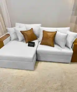 Sofá Cama e Retrátil Reclinável Maiori 2,32m Linho Gelo – Sem Caixa