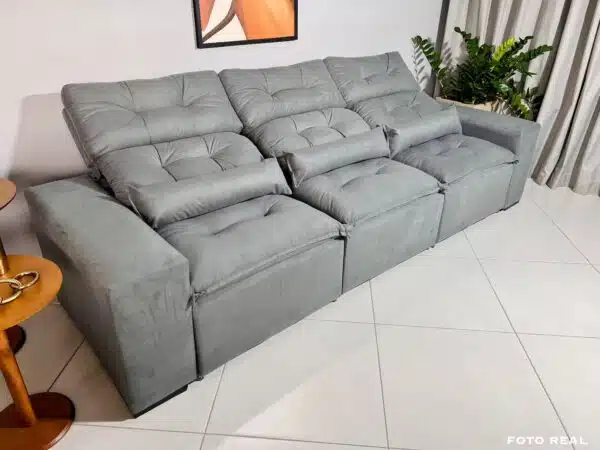 Sofá Retrátil e Reclinável Toronto 2.75m Cinza – Sem Caixa - Image 6