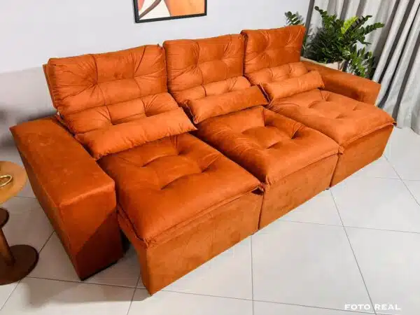 Sofá Retrátil e Reclinável Toronto 2.75m Terracota – Sem Caixa - Image 5