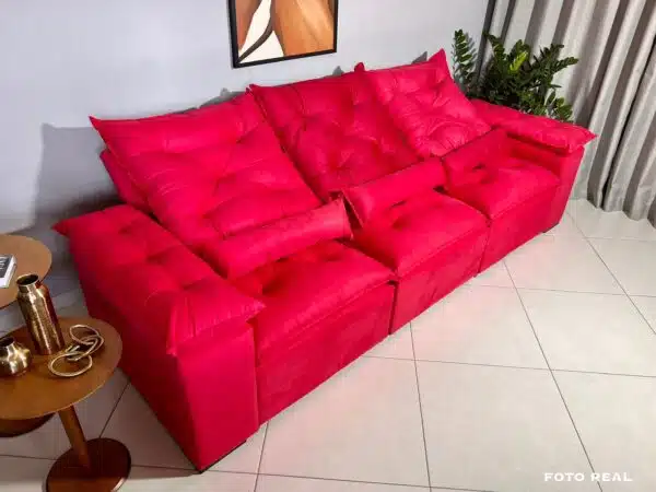 Sofá Retrátil e Reclinável Athenas 2.75m Vermelho – Sem Caixa - Image 3