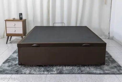 Base Box Baú Casal 138x188x42 Veludo Marrom - Imagem 3