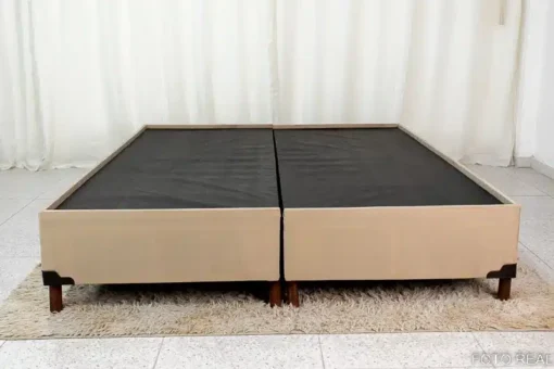 Base Box Queen Bipartida Zeus 162x200x38 Sued Capuccino - Imagem 2