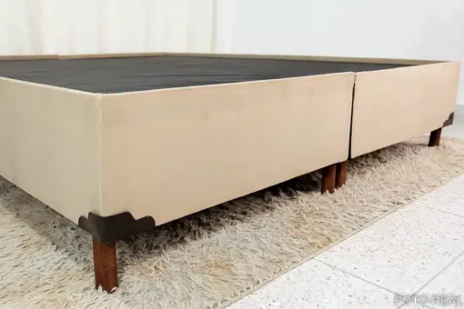 Base Box Queen Bipartida Zeus 162x200x38 Sued Capuccino - Imagem 3