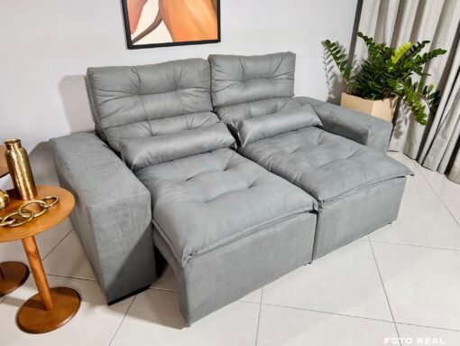 Sofá Retrátil e Reclinável Toronto 1.80m Cinza – Sem Caixa - Imagem 5