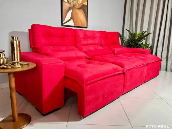 Sofá Retrátil e Reclinável Toronto 2.75m Vermelho – Sem Caixa - Image 5
