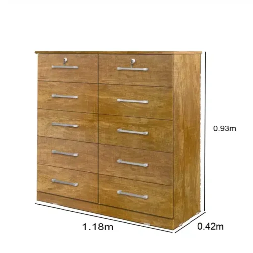 Cômoda Vane 006 Cinamomo 10 Gavetas Larg. 1.18m JL Móveis - Imagem 2