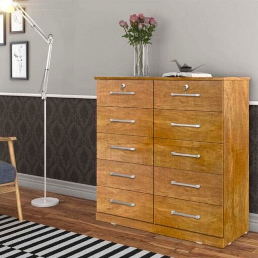 Cômoda Vane 006 Cinamomo 10 Gavetas Larg. 1.18m JL Móveis