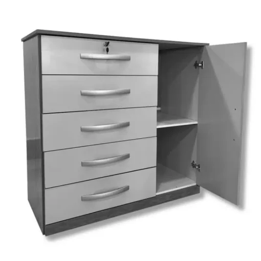 Cômoda Vane 012 Cinamomo 5 Gavetas 1 Porta Larg. 0.92m JL Móveis - Imagem 2